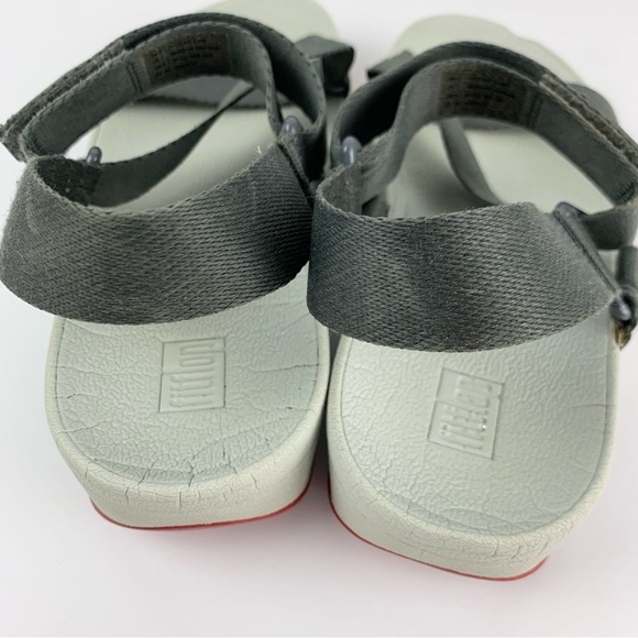 Fitflop Grey Surfa Cross Ankle Heel Strap Sandals 7 - Picture 7 of 13